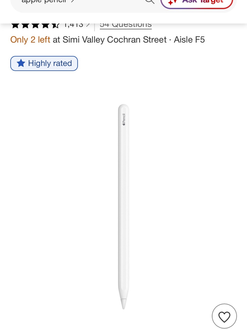 Apple Pencil White Precision Stylus for iPad